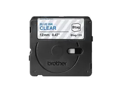 Brother BTAG-133 - Bl&#229;tt p&#229; klart - Rull (1,2 cm x 4 m) 1 kassett(er) hengeboks merketape - for P-Touch PT-N10, PT-N20, PT-N25BT