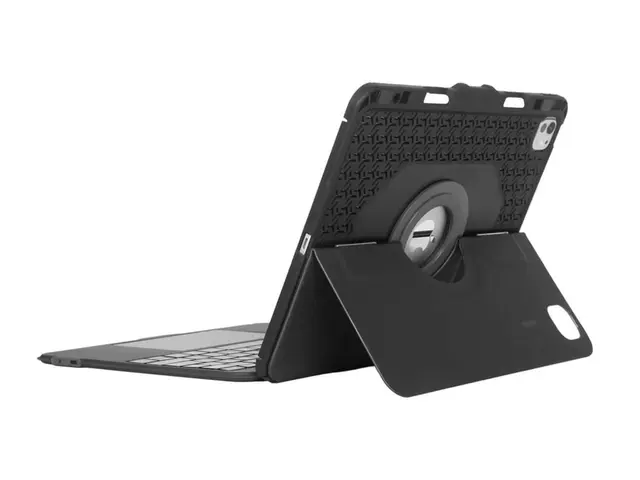 Targus Versavu - Tastatur og folioveske (tastaturetui) med styrepute - bakbelysning - trådløs - Bluetooth 5.0 - Tyrkisk - svart 
