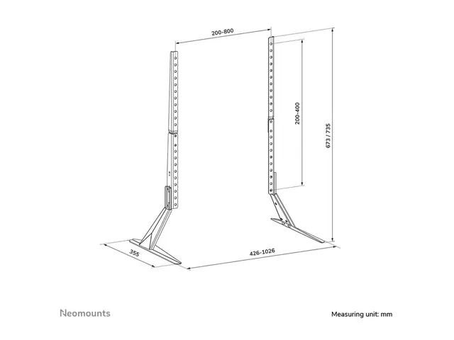 Neomounts DS45-430BL19 - Stativ for TV stål svart skjermstørrelse:...