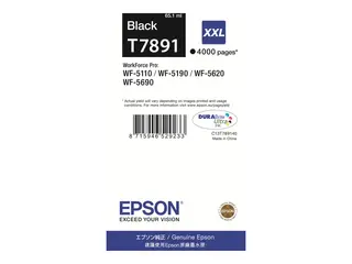 Epson T7891 - 65.1 ml - XXL-størrelse - svart original - skriverpatron - for WorkForce Pro WF-5110DW, WF-5190DW, WF-5190DW BAM, WF-5620DWF, WF-5690DWF, WF-5690DWF BAM