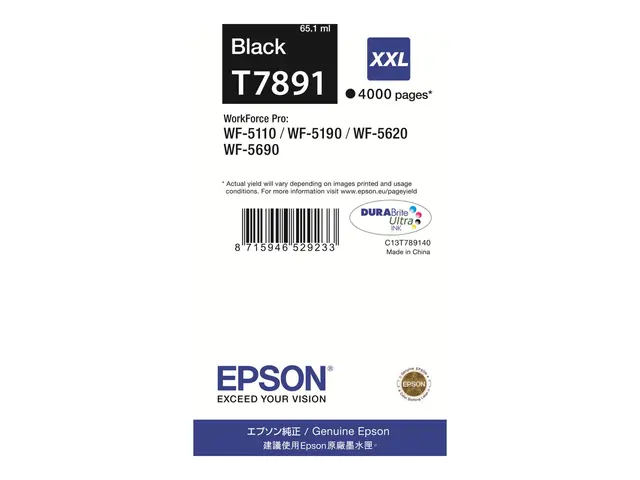 Epson T7891 - 65.1 ml - XXL-størrelse - svart - original - skriver...