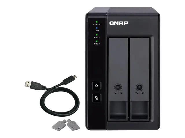 QNAP TR-002 - Harddiskarray - 2 brønner (SATA-600) - USB 3.1 Gen 2...