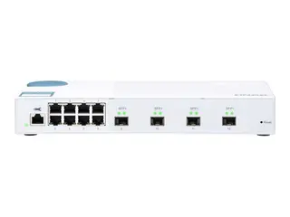 QNAP QSW-M408S - Switch - Styrt 8 x 10/100/1000 + 4 x 10 Gigabit SFP+ - stasjonær