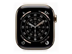 Apple Watch Series 11 (GPS + Cellular) 42 mm - gull titan - smartklokke med sportsb&#229;nd - fluorelastomer - lett rouge - b&#229;ndbredde: S/M - 64 GB - Bluetooth, LTE, Wi-Fi 4, UWB - 5G - 34.6 g