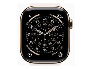 Apple Watch Series 11 (GPS + Cellular) - 42 mm gull titan - smartklokke med sportsb&#229;nd - fluorelastomer - lett rouge - b&#229;ndbredde: S/M - 64 GB - Bluetooth, LTE, Wi-Fi 4, UWB - 5G - 34.6 g