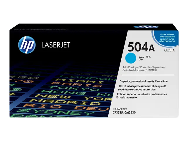 HP 504A - Cyan - original - LaserJet - tonerpatron (CE251A) - for ...