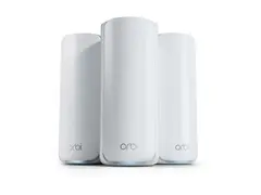 NETGEAR Orbi 770 Series RBE773 Wi-Fi-system - (ruter, 2 utvidere) - inntil 6750 kvadratfot - maske 1GbE, Wi-Fi 7 Multibånd
