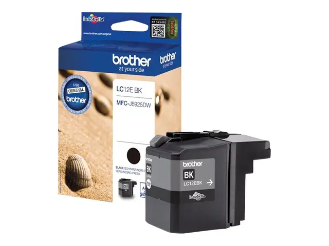 Brother LC12EBK - XL Capacity - svart - original - blekkpatron - f...