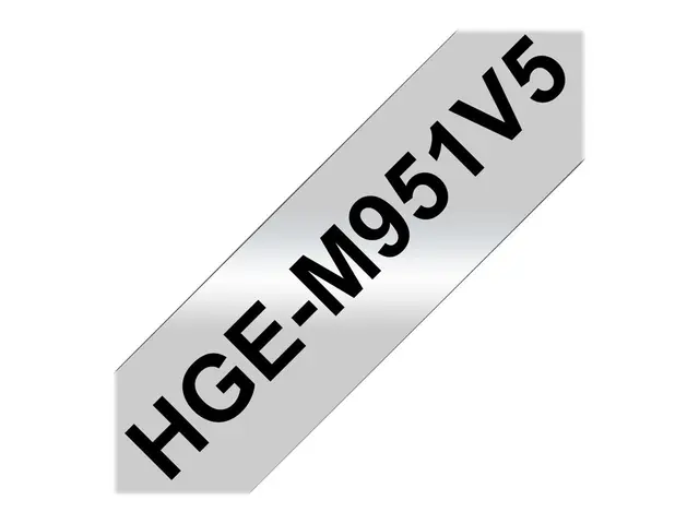 Brother HGE-M951V5 - Sort på sølv Rull (2,4 cm x 8 m) 5 kassett(er...