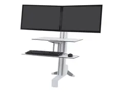 Ergotron WorkFit-S Dual Workstation - St&#229;ende skrivebordomformer rektangul&#230;r - aluminium, kvalitetsplast - hvit