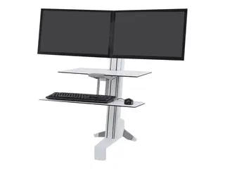 Ergotron WorkFit-S Dual Workstation St&#229;ende skrivebordomformer - rektangul&#230;r - aluminium, kvalitetsplast - hvit