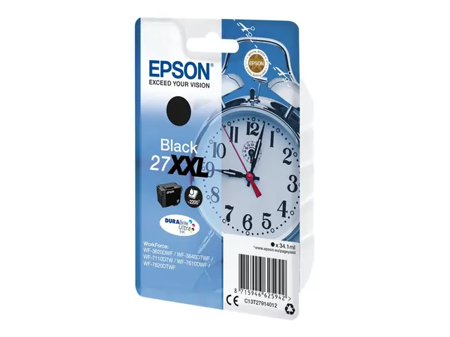 Epson 27XXL - 34.1 ml - XL - svart - original - blister - blekkpat...