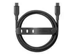 empower by PanzerGlass Racing - USB-kabel USB-C (hann) til USB-C (hann) - USB 2.0 - 20 V - 3 A - 2 m - Hurtiglading opptil 60W - romsvart