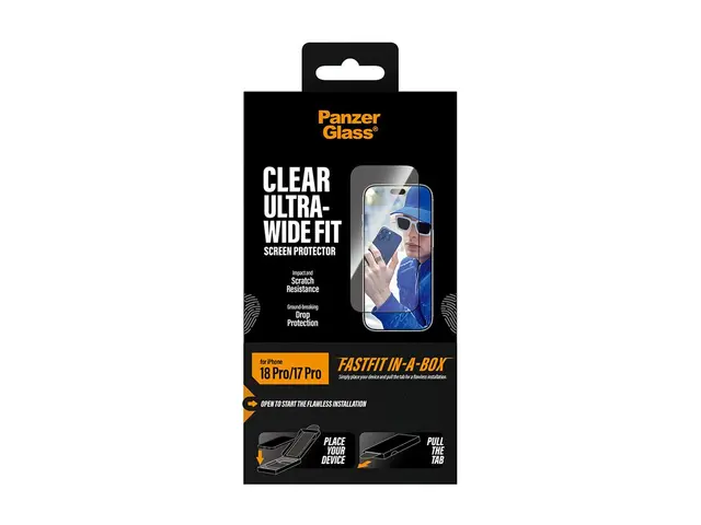PanzerGlass - Skjermbeskyttelse for mobiltelefon - ultra-bred pass...