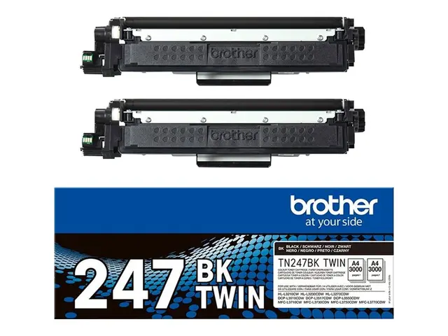 Brother TN247BK TWIN - 2-pack Høy ytelse svart original tonerpatro...