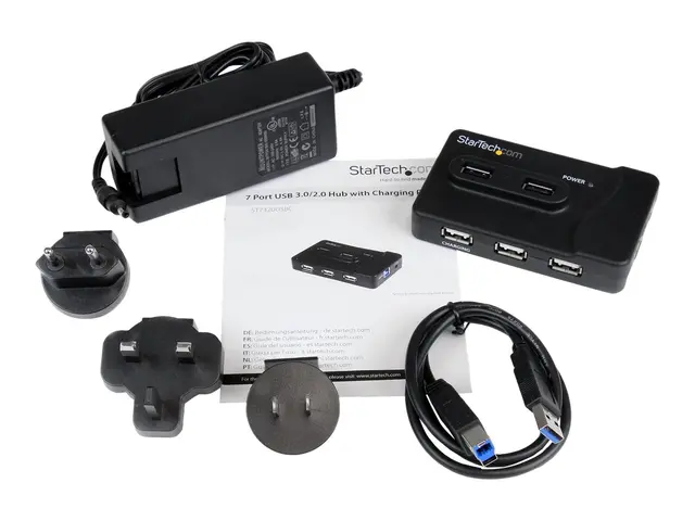 StarTech.com 7 Port USB Hub - 2 x USB 3A, 4 x USB 2A, 1 x Dedicate...