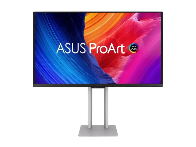 ASUS ProArt PA27UCDMR - OLED-skjerm - 27" (26.5" synlig) 3840 x 2160 4K @ 240 Hz - 1000 cd/m² - 1500000:1 - HDR10 - 0.1 ms - Thunderbolt 4, HDMI, DisplayPort - høyttalere - sølv 