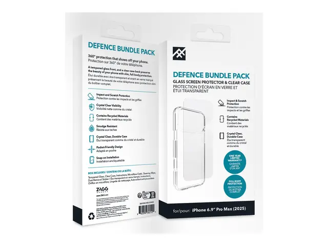 ZAGG Defence - 2-i-1-pakke baksidedeksel for mobiltelefon blank me...