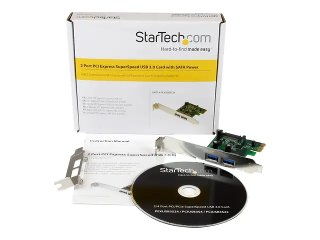 StarTech.com 2 Port PCI Express (PCIe) SuperSpeed USB 3.0 Card Ada...