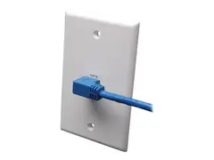 Eaton Tripp Lite Series Right-Angle Cat6 Gigabit Molded UTP Ethernet Cable (RJ45 Right-Angle M to RJ45 M), Blue, 10 ft. (3.05 m) Koblingskabel - RJ-45 (hann) til RJ-45 (hann) - 3 m - CAT 6 - flertr&#229;det, rettvinklet kontakt - bl&#229;