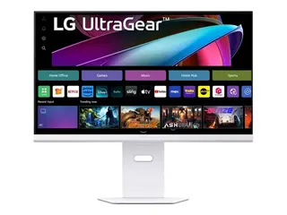 LG UltraGear 32G810SA-W - LED-skjerm Smart - gaming - 32" (31.5" synlig) - 3840 x 2160 4K UHD (2160p) @ 144 Hz - IPS - 400 cd/m² - 1000:1 - DisplayHDR 400 - 1 ms - 2xHDMI, DisplayPort, USB-C - høyttalere