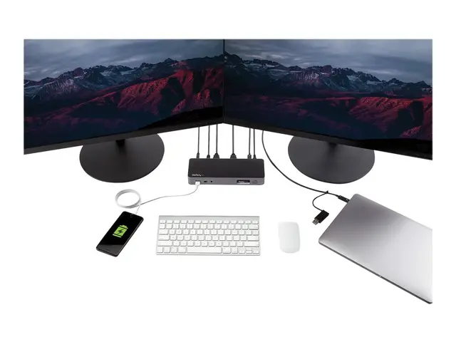 StarTech.com USB-C & USB-A Dock, Hybrid Universal Laptop Docking S...