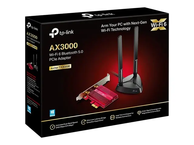TP-Link Archer TX3000E - Nettverksadapter PCIe Bluetooth 5.0, 802....