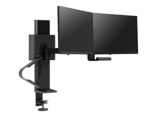 Ergotron TRACE - Monteringssett (håndtak, sokkel, løftesøyle, utvidelsesarmer, bue, 2 skyvesvingtapper, 2-dels skrivebordslampe) Konstant kraftteknologi - for 2 LCD-skjermer - matt svart - skjermstørrelse: 21.5"-27"