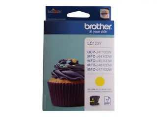 Brother LC123Y - Høy ytelse - gul - original blekkpatron - for Brother DCP-J100, DCP-J105, DCP-J132W, DCP-J4110DW, DCP-J552DW, DCP-J752DW