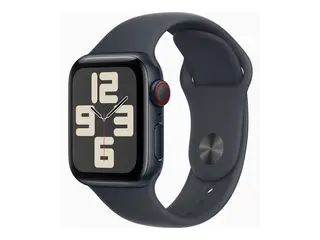 Apple Watch SE (GPS + Cellular) - 2. generasjon 40 mm - midnattsaluminium - smartklokke med sportsb&#229;nd - fluorelastomer - midnatt - b&#229;ndbredde: M/L - 32 GB - LTE, Wi-Fi 4, Bluetooth - 4G - 27.8 g