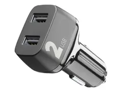 Cellular Line Car Multipower 2 - Bilstr&#248;madapter 24 watt - 2.4 A - 2 utgangskontakter (USB) - svart