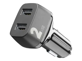 Cellular Line Car Multipower 2 - Bilstr&#248;madapter 24 watt - 2.4 A - 2 utgangskontakter (USB) - svart