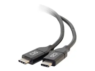 C2G 3m (10ft) USB C Cable - USB 2.0 (5A) M/M USB Type C Cable - Black - USB-kabel - USB-C (hann) til USB-C (hann) - USB 2.0 - 5 A - 3 m - svart