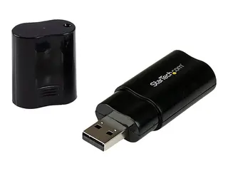 StarTech.com USB Sound Card - 3.5mm Audio Adapter External Sound Card - Black - External Sound Card (ICUSBAUDIOB) - Lydkort - stereo - USB 2.0 - for P/N: MU15MMS, MU6MMS, TB33A1C