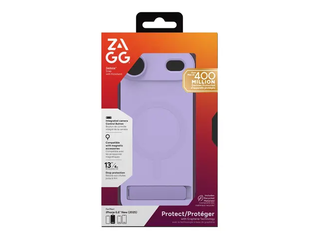 ZAGG Sedona Snap - Baksidedeksel for mobiltelefon med stativ MagSa...