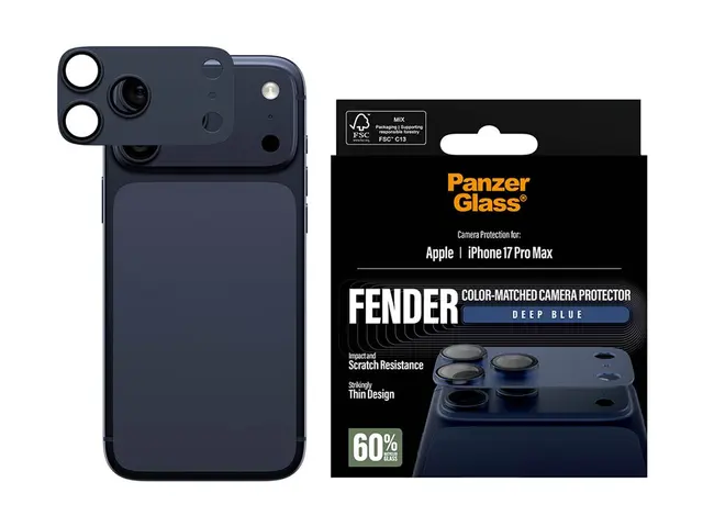 PanzerGlass FENDER - Linsebeskytter for mobiltelefon mørkeblå Appl...