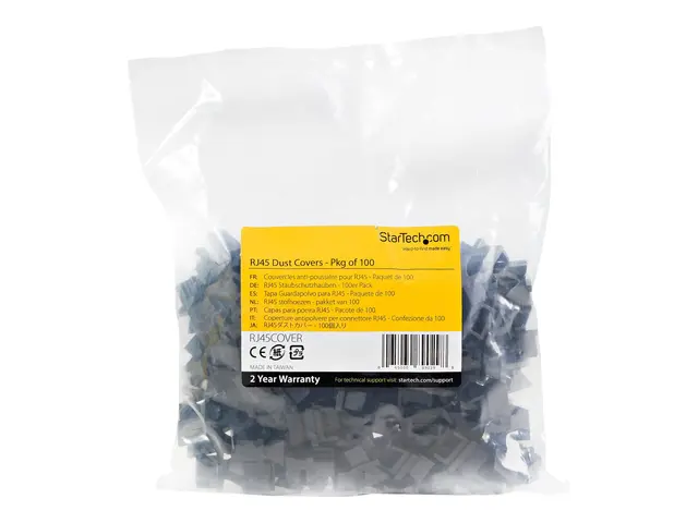 StarTech.com 100 Pack RJ45 Dust Covers, Reusable Blanking Plug/ Ca...