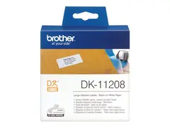 Brother DK-11208 - Svart p&#229; hvitt - 400 adresselapper for Brother QL-1050, 1060, 1110, 500, 550, 560, 570, 580, 600, 650, 700, 710, 720, 820