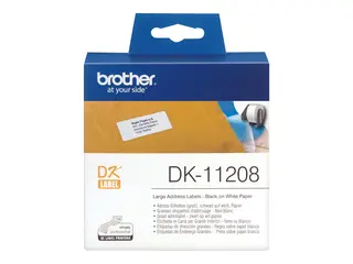 Brother DK-11208 - Svart p&#229; hvitt 400 adresselapper - for Brother QL-1050, 1060, 1110, 500, 550, 560, 570, 580, 600, 650, 700, 710, 720, 820