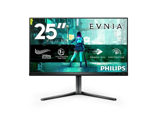 Philips Evnia 3000 25M2N3200U - LED-skjerm 25" (24.5" synlig) - 1920 x 1080 Full HD (1080p) @ 300 Hz - Fast IPS - 400 cd/m² - 1000:1 - DisplayHDR 400 - 0.3 ms - koksgrå 