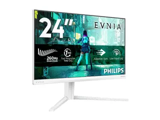Philips Evnia 3000 24M2N3201P - LED-skjerm gaming - 24" (23.8" synlig) - 1920 x 1080 Full HD @ 240 Hz - Fast IPS - 300 cd/m² - 1000:1 - HDR10 - 0.3 ms - HDMI, DisplayPort - hvit