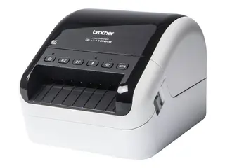 Brother QL-1110NWBc - Etikettskriver - direktetermisk Rull (10,36 cm) - 300 x 300 dpi - inntil 110 mm/sek - USB 2.0, Bluetooth 5.2, LAN, Wi-Fi(n) - kutter - skinnende svart, hvit