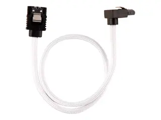 CORSAIR - SATA-kabel - Serial ATA 150/300/600 SATA (hann) rett, låst til SATA (hann) høyrevinklet - 30 cm - hvit (en pakke 2)
