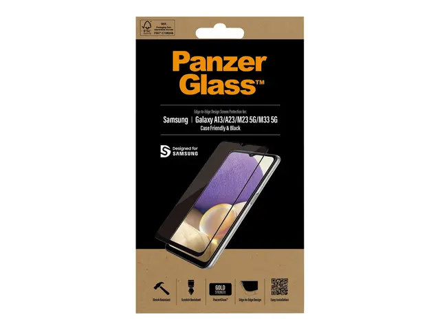 PanzerGlass - Skjermbeskyttelse for mobiltelefon glass rammefarge ...