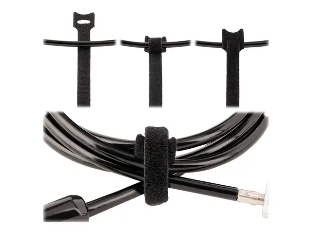 StarTech.com 6in Hook and Loop Cable Ties, 50 Pack, Black, Reusabl...