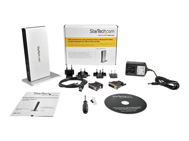 StarTech.com Dual Monitor USB 3.0 Docking Station w/ DVI to VGA & ...