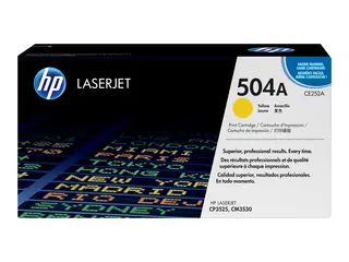 HP 504A - Gul - original - LaserJet - tonerpatron (CE252A) for Color LaserJet CM3530 MFP, CM3530fs MFP, CP3525, CP3525dn, CP3525n, CP3525x