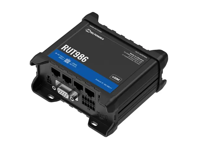 Teltonika RUT986 - Trådløs ruter WWAN 3-portssvitsj 2,4 GHz 4G, 3G...