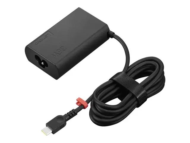 Lenovo - USB-C-strømadapter AC 100-240 V 65 watt svart