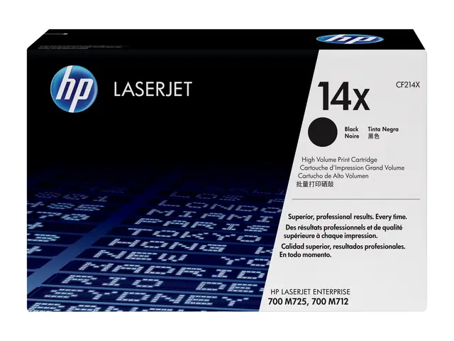 HP 14X - Høy ytelse svart original LaserJet tonerpatron (CF214X) f...